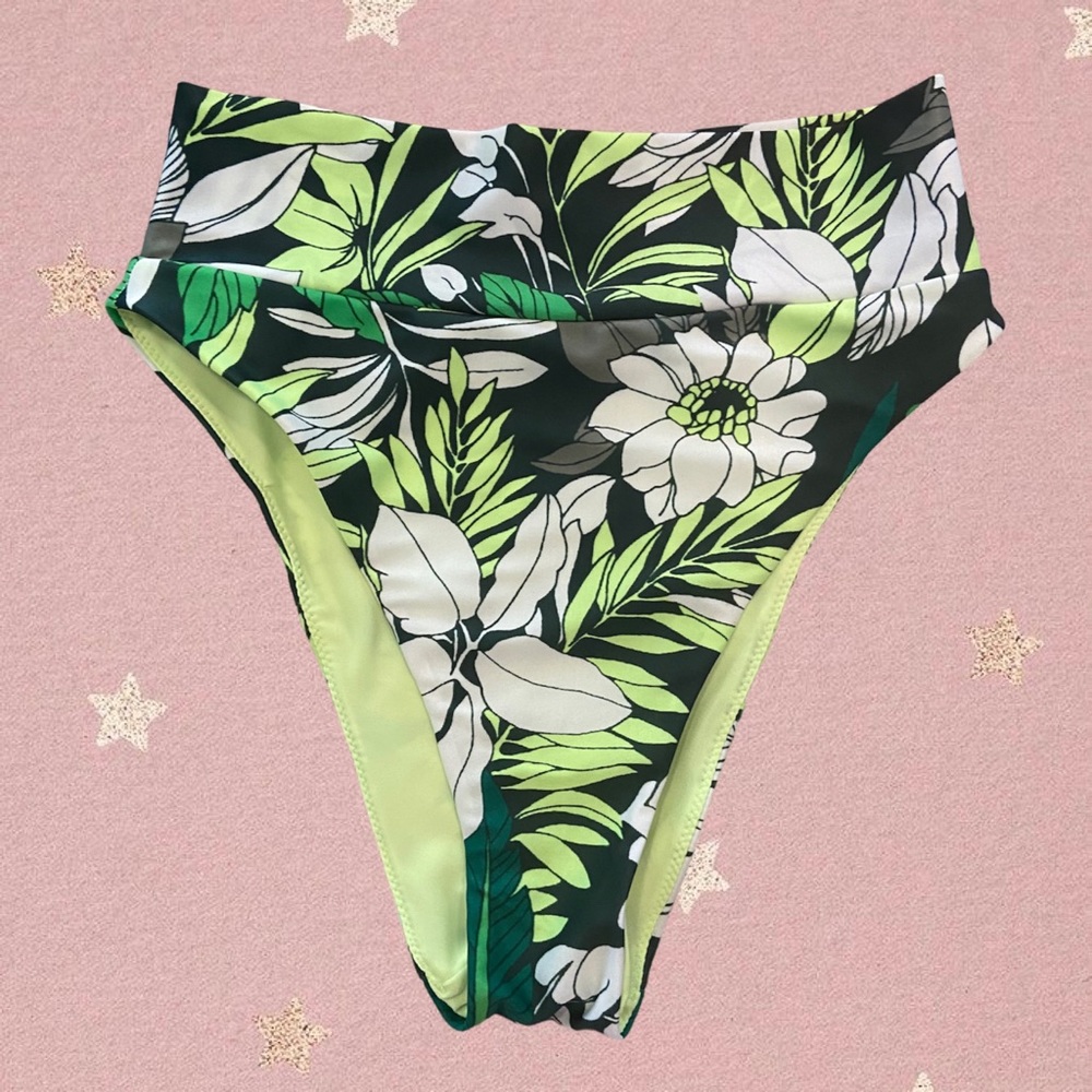 NWOT American Eagle Aerie High Waisted Cheeky High Cut Out Bikini Bottoms XS